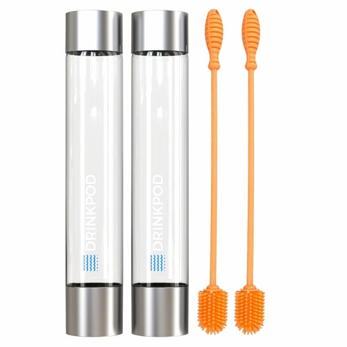 FizzPod 1L Slim Bottles, 2-Pack