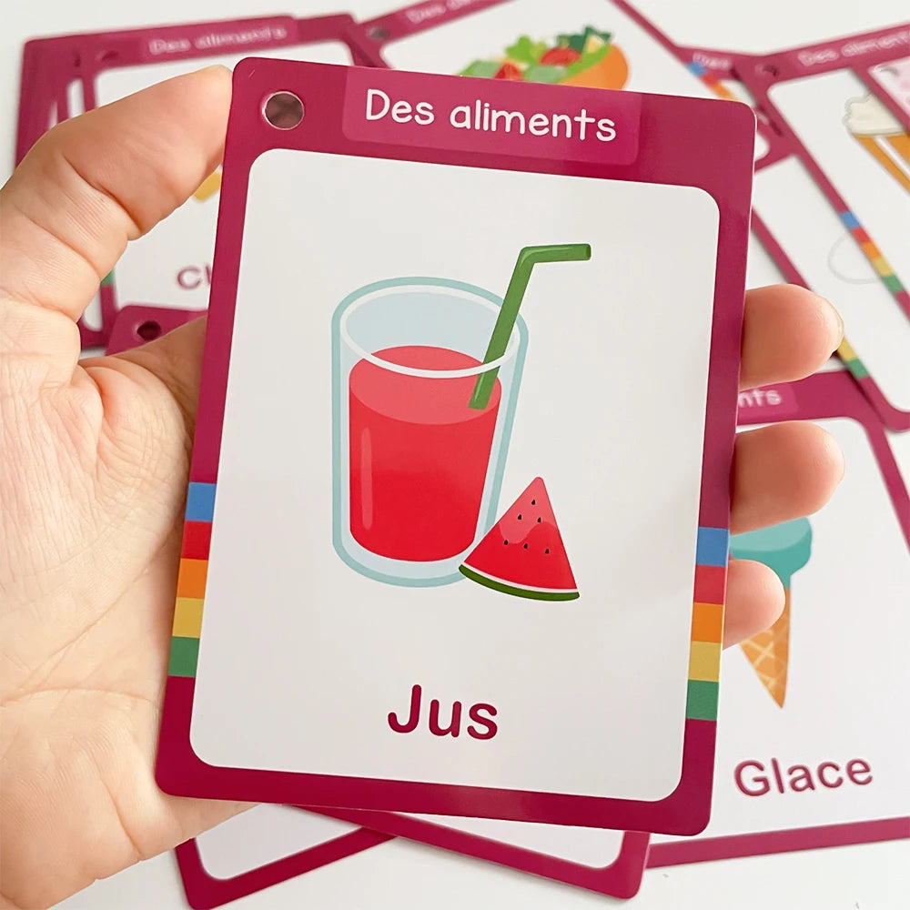 Food / Animals / Fruits / Body Parts French Words Learning Cards for Kids Early Language Skill Classroom Activities Memory Games