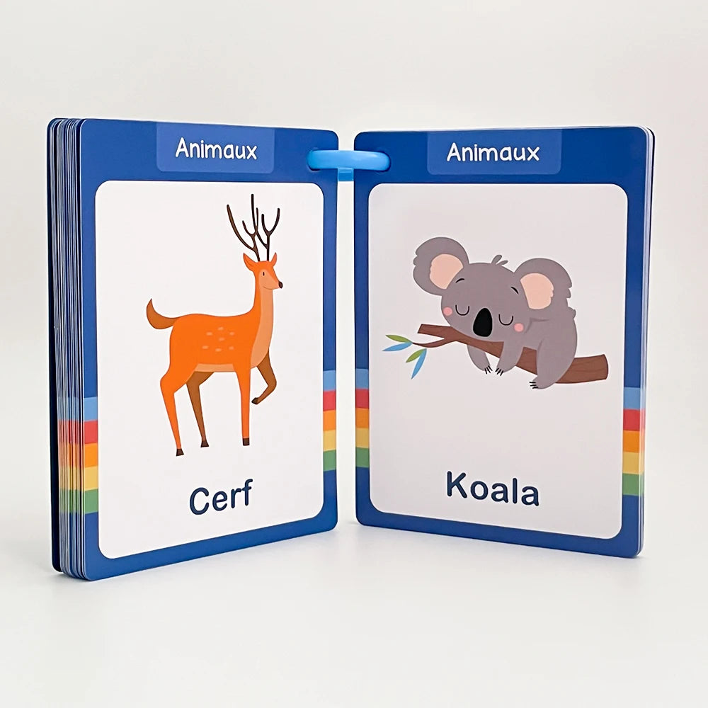 Food / Animals / Fruits / Body Parts French Words Learning Cards for Kids Early Language Skill Classroom Activities Memory Games