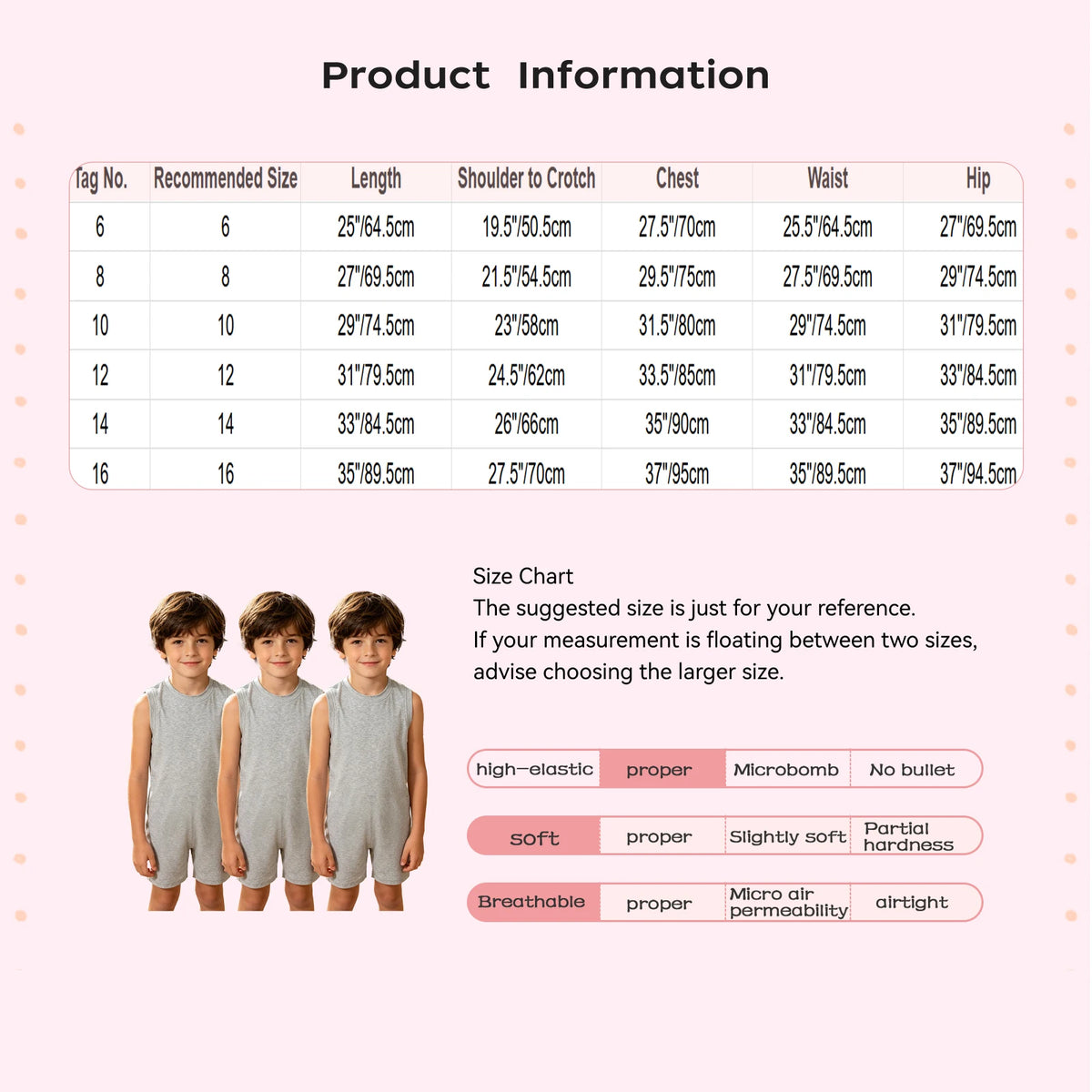 3pcs Kids Boys Girls Autism Adaptive Special Needs Clothing Sleeveless Anti-strip Zipper Solid Color Jumpsuit Rompers Homewear
