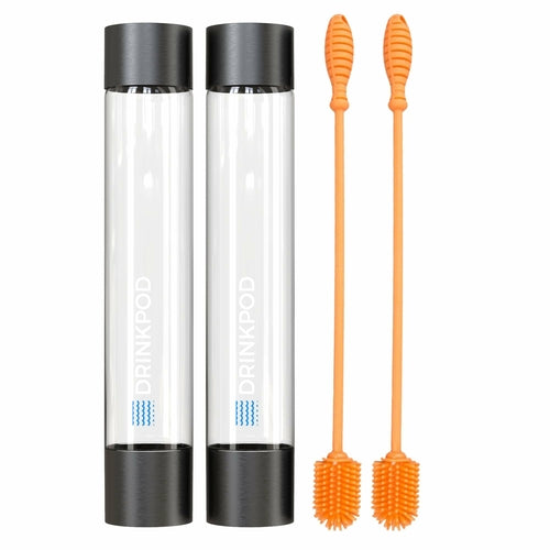 FizzPod 1L Slim Bottles, 2-Pack