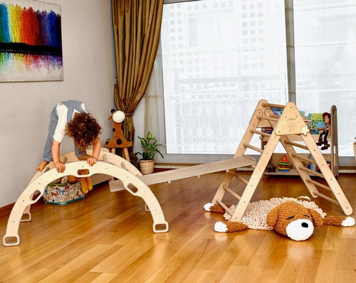 Montessori Climbing Set / Pikler Triangle, Climbing Arch & Ramp / 3