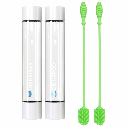 FizzPod 1L Slim Bottles, 2-Pack