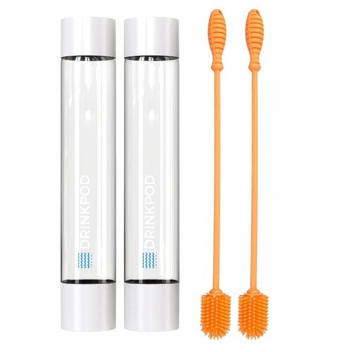 FizzPod 1L Slim Bottles, 2-Pack