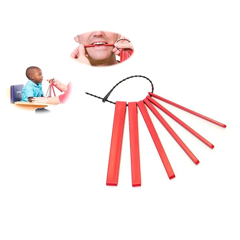 5Sets Dental Speech Therapy Teeth Massager Adult Children Speak Oral Muscle Rehabilitation Training Chewing Tube Autism Sensory